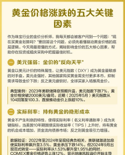 黄金价格涨跌与哪些因素相关？