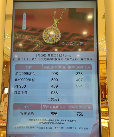 2025年12月30日六福黄金铂金多少一克