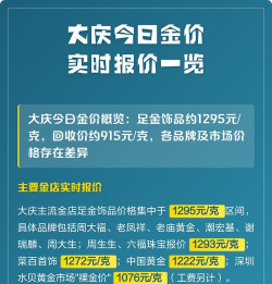 2026年01月06日大庆黄金实时价格