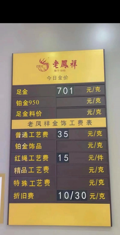 2026年01月30日老凤祥黄金最新价格多少元一克