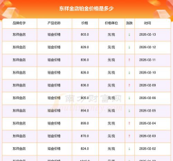 2026年03月24日东祥金店铂金最新价格多少一克
