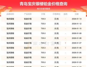 2026年04月01日宝庆银楼黄金铂金多少一克