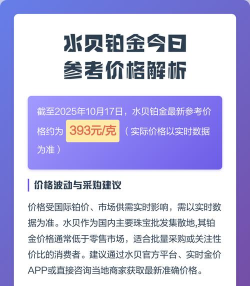 2026年水贝铂金多少钱一克（2026年04月03日）参考价格