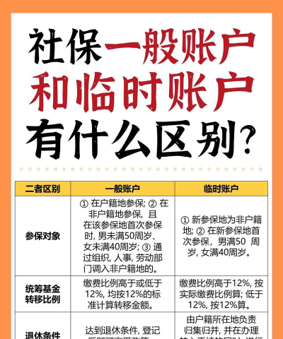 养老保险临时账户和一般账户的区别