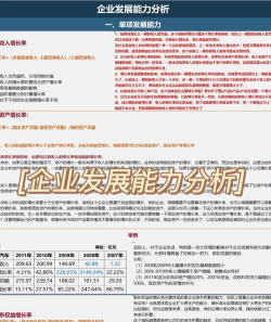 企业成长能力分析概述