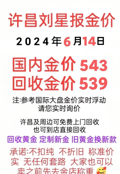 许昌今日金价黄金回收价格多少钱一克（2025年7月2日）