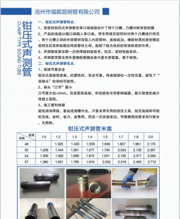 2025年07月31日钳压式声测管价格查询