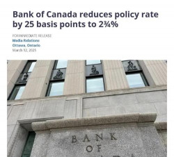 加拿大央行：鉴于经济疲软和通胀上行风险减弱 降息是适当的