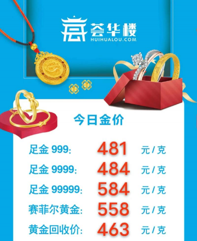 沈阳荟华楼金店今日黄金价格多少钱一克（2024年2月18日）