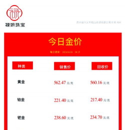 玫瑰金回收多少钱一克今日价格（2024年1月18日）