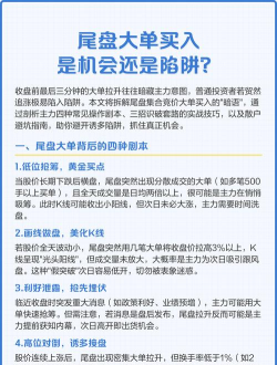 尾盘大单买入什么意思