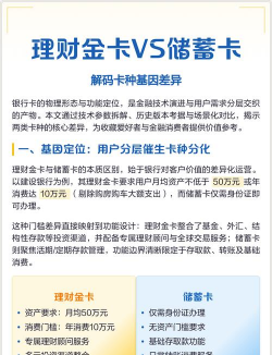 理财金卡和储蓄卡区别