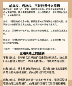 后复权前复权和不复权什么区别