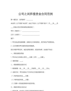 拆借的具体内容