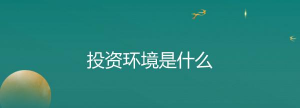 投资环境是什么