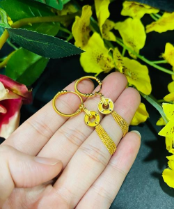 黄金流苏耳饰文案？