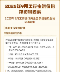今日工行如意金条最新价格（2025年9月25日）