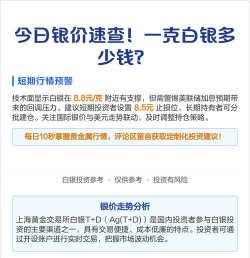国际白银今日价格多少一克?2025年9月10日国际白银价格查询
