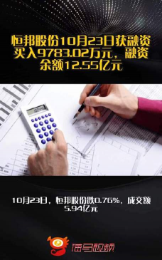 10月30日恒邦股份股票融资净买入1255.57万元