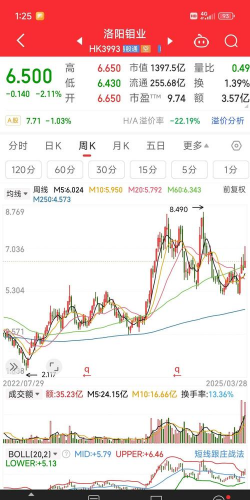 10月31日洛阳钼业股票下跌3.18%