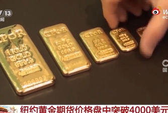 金价突破4000美元