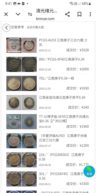 江南省造老银元价格（2025年11月13日）