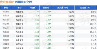 12月8日贵金属板块主力资金净流出2.63亿元