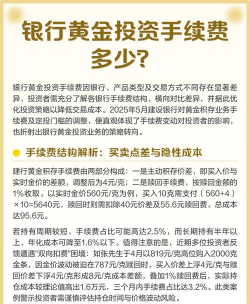 黄金投资需要缴纳手续费吗？