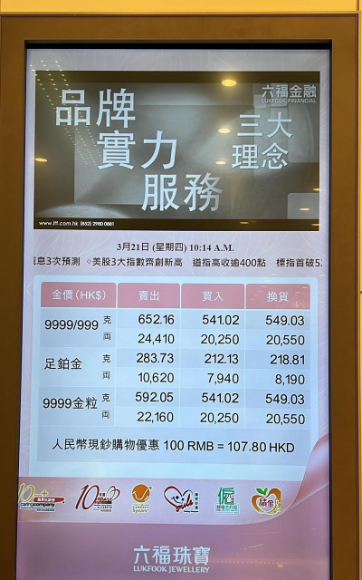 2026年04月27日周六福黄金最新价格多少一克