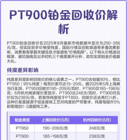 PT900铂金回收今日最新价格多少（2026年06月10日更新）