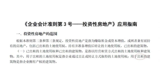 投资性房地产的定义