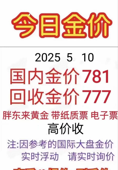 许昌今日金价黄金回收价格多少钱一克（2025年7月2日）
