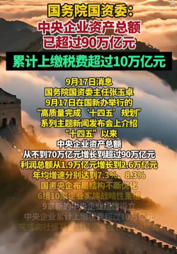 “十四五”以来 中央企业累计上交税费超10万亿元