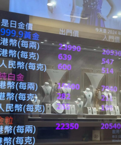 香港金价今日价格多少港币/两（2024年3月18日实时行情）