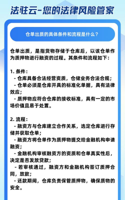 仓单质押贷款的开展原则