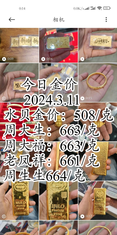9999千足金今日价格表(2025年12月11日)